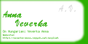 anna veverka business card